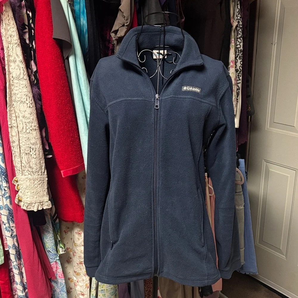 Columbia Kids' Navy Fleece Jacket - Picture 1 of 2